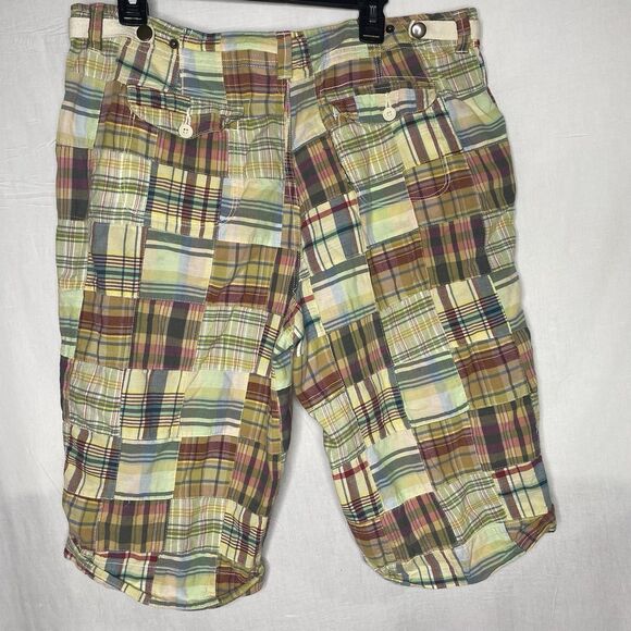 Kim Rogers Bermuda Shorts Patchwork Plaid 100% Cotton Womens Size 16 Multicolor - Picture 2 of 9